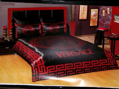 red and black versace bed sheets|versace california king headboard bed.